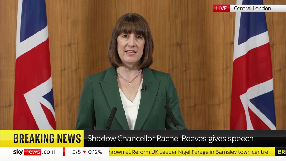 "I want to address directly the cost of the Conservative Party manifesto. The money is not there, and it will mean £4,800 on your mortgage." Shadow Chancellor Rachel Reeves gives a speech as she reacts to the Conservative Party manifesto 📺 Sky 501