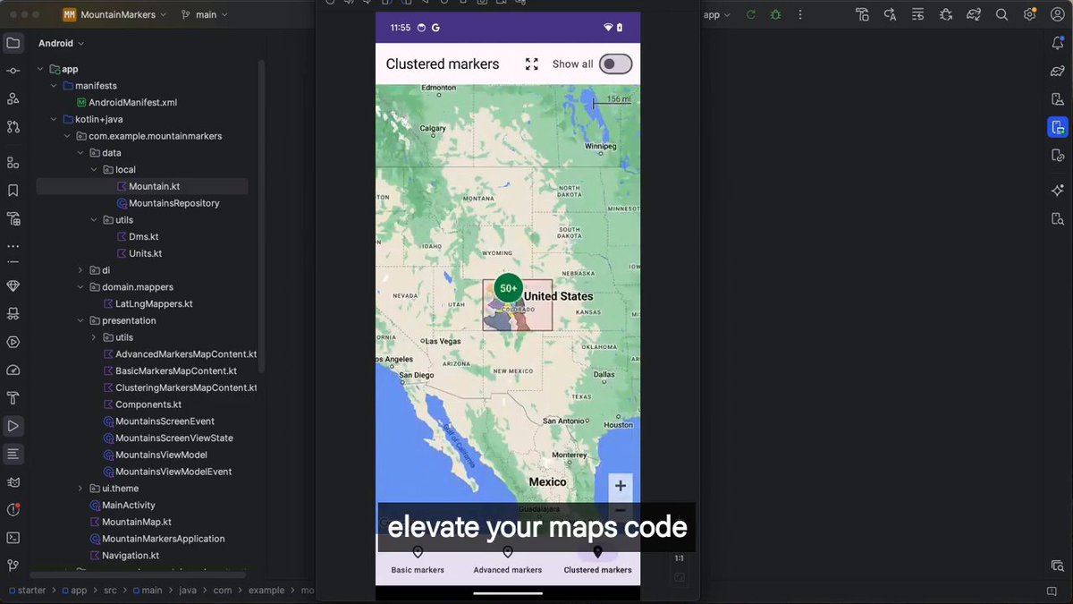 Attention, Google for Developers! 🚀 Level up the maps in your Android apps with Jetpack Compose. In this #GoogleIO workshop, explore: 📌 How to customize and cluster markers in your maps 🔶 How to draw shapes on your map 💡 And so much more Dive in! →
