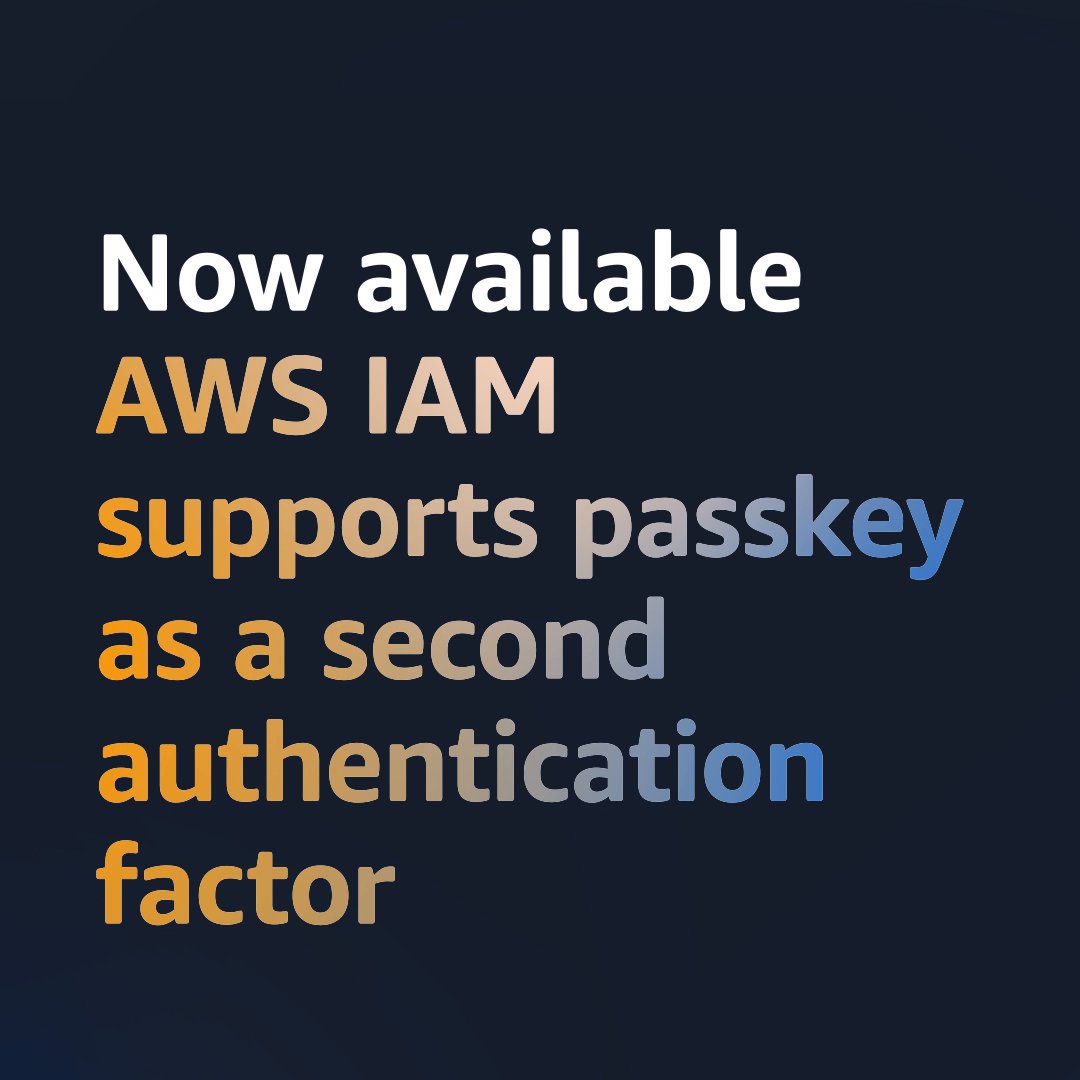 Strong security can be hard to grasp—but with #AWS, it’s all within reach. 💻☁️🔒 AWS Identity & Access Management supports passkey as a second authentication factor—so you can use your fingerprint, face, or pin for more secure sign in across devices. 🔗