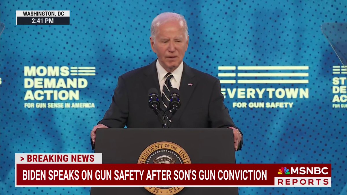 "It's time once again to do what I did when I was a senator. Ban assault weapons!" WATCH: President Biden speaks on gun safety after son's gun conviction