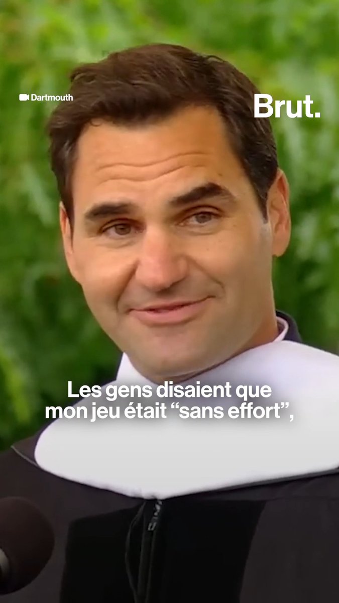 "Comme vous, j'ai terminé une grande chose et je passe à la suivante. Comme vous, je cherche à savoir ce que c'est." Roger Federer a prononcé un discours devant les étudiants diplômés de l'université de Dartmouth aux États-Unis. Voici comment il parle de sa retraite.