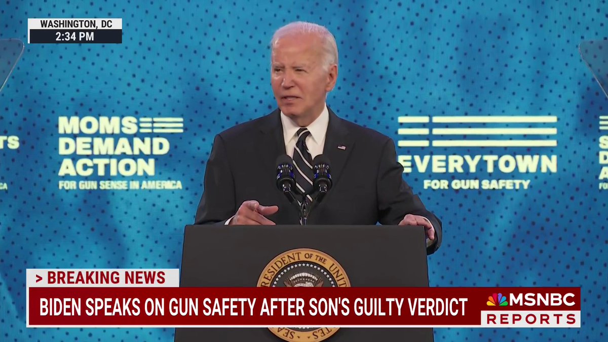 "We all want our kids to have the freedom to learn how to read and write in schools instead of learn how to duck and cover for God sake." WATCH: Biden speaks on gun safety at the Everytown Gun Sense University event.