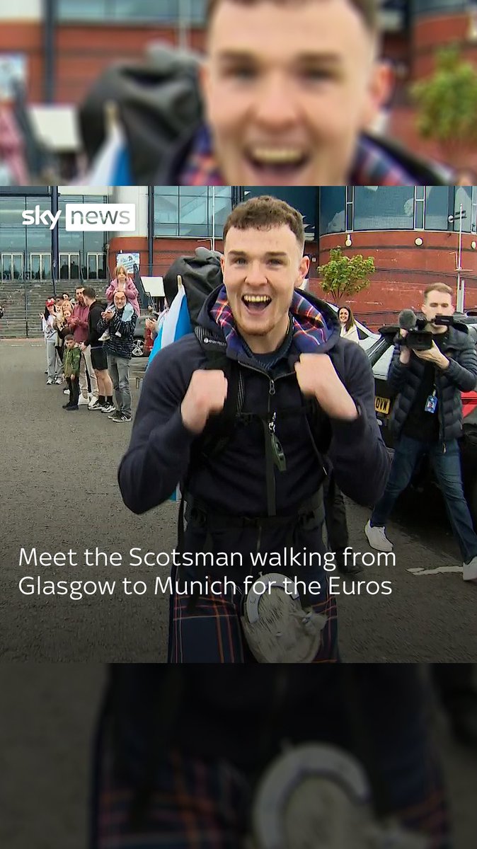 Meet the Scotsman walking from Glasgow to Munich for the Euros. 20-year-old Craig Ferguson walked 500 miles - and then 500 more - from Scotland to Germany to raise money for Brothers in Arms, a male suicide prevention charity.