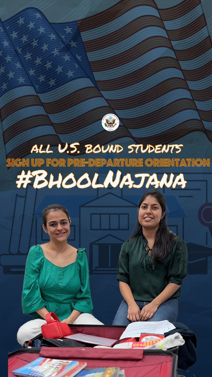 Are you going to the U.S. for your higher education? Join EducationUSAIndia’s Pre-Departure Orientation for an essential guide to your academic journey. We'll cover everything from packing and papers to tips for a smooth transition to U.S. campus life. Learn best practices to adjust to a new academic system, explore available resources, and connect with fellow U.S.-bound students. Register at #StudyintheUS