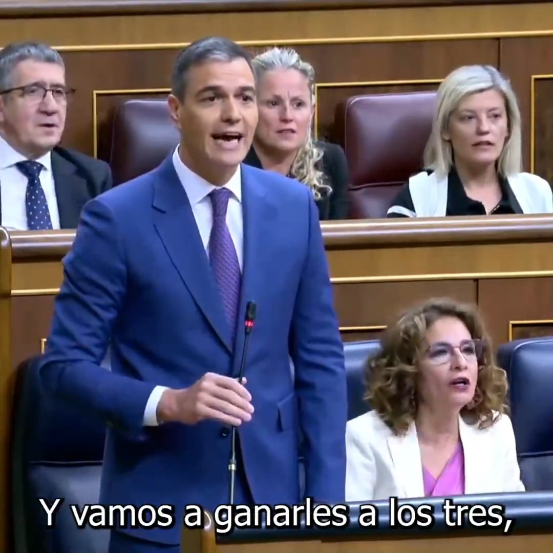 Enhorabuena, Sr. Feijóo, porque con el resultado del pasado domingo ha logrado que los suyos le permitan seguir al frente del PP. Se le va a hacer un poco largo. Dentro de tres años se presentarán a las elecciones tres ultraderechas: usted, Abascal y Alvise. Y les vamos a ganar a los tres. Y si no, al tiempo.