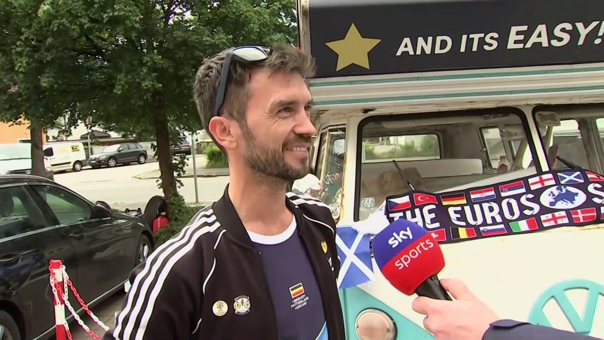 🏴 "I couldn't care if this gets me home..." Jock McIntosh has travelled all the way to Germany from Scotland in a camper van 🔽