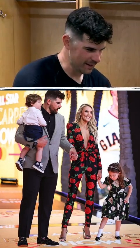 .Carlos Rodón &amp; Ashley Rodón on the All-Star Game red carpet made for a 🔥 family photo.