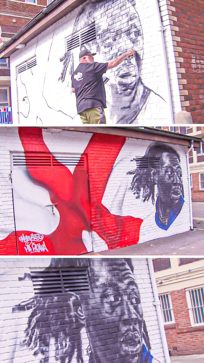 An Eberechi Eze mural has been painted by artist 'Mr Meana' in the Kirby estate in South East London 🎨🏴󠁧󠁢󠁥󠁮󠁧󠁿