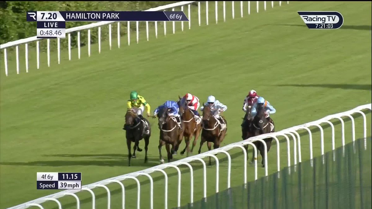 Whoosh! 💨 Moyola arrives from another parish to win the six-furlong handicap Hamilton Park doing proverbial handstands for lucinda russell 😎 Just the fourth winner for oisin orr from his last seven rides ... 🔥