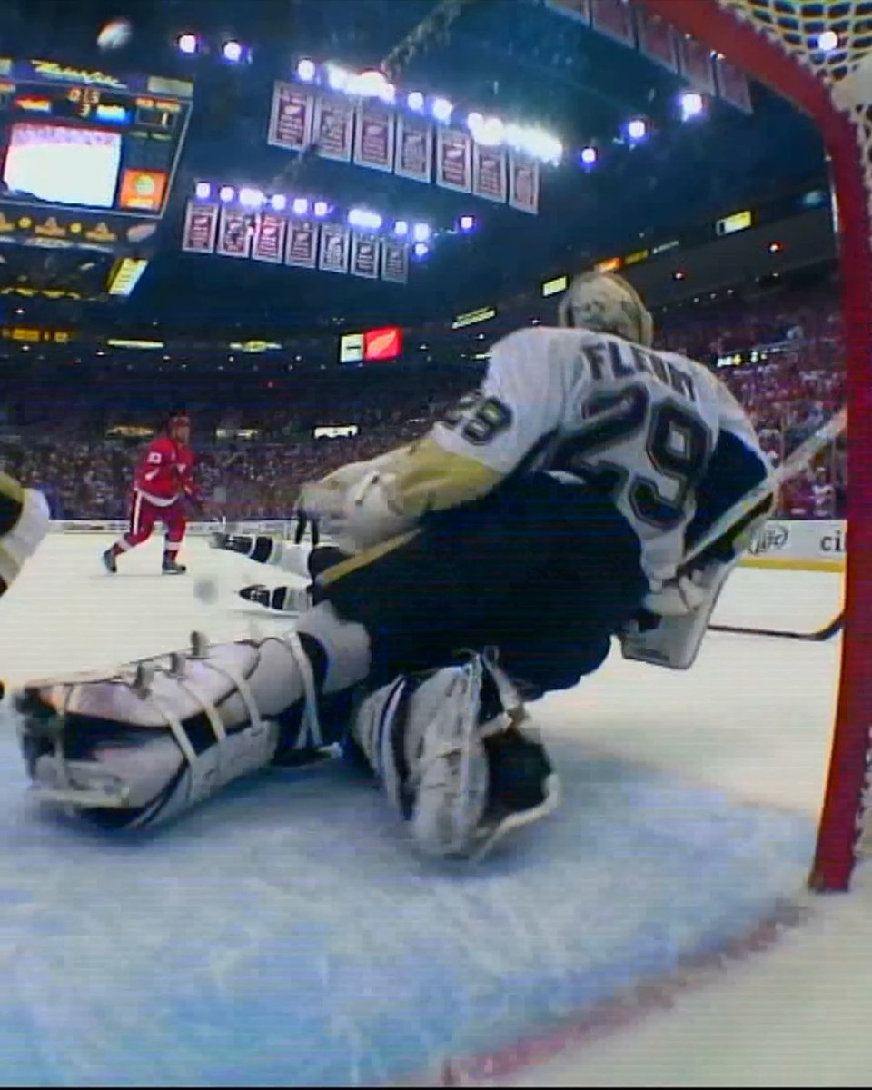 In the dying seconds of #Game7 in the 2009 #StanleyCup Final, Marc-Andre Fleury made a stop to remember! Seconds later, he and the rest of his Pittsburgh Penguins would celebrate its first Cup since 1992. 🗓️: June 12, 2009
