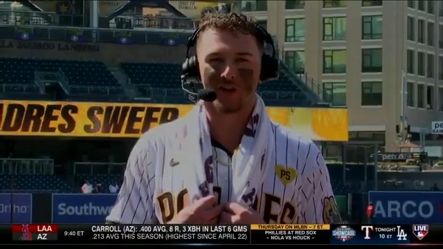 "Sit heater and try to get that [bat] head out, then he gave me an off-speed so I was already ready to go." Walk-off hero Jackson Merrill joins #MLBTonight moments after the home run to talk about his gameplan against Mason Miller, how great it felt and more! San Diego Padres