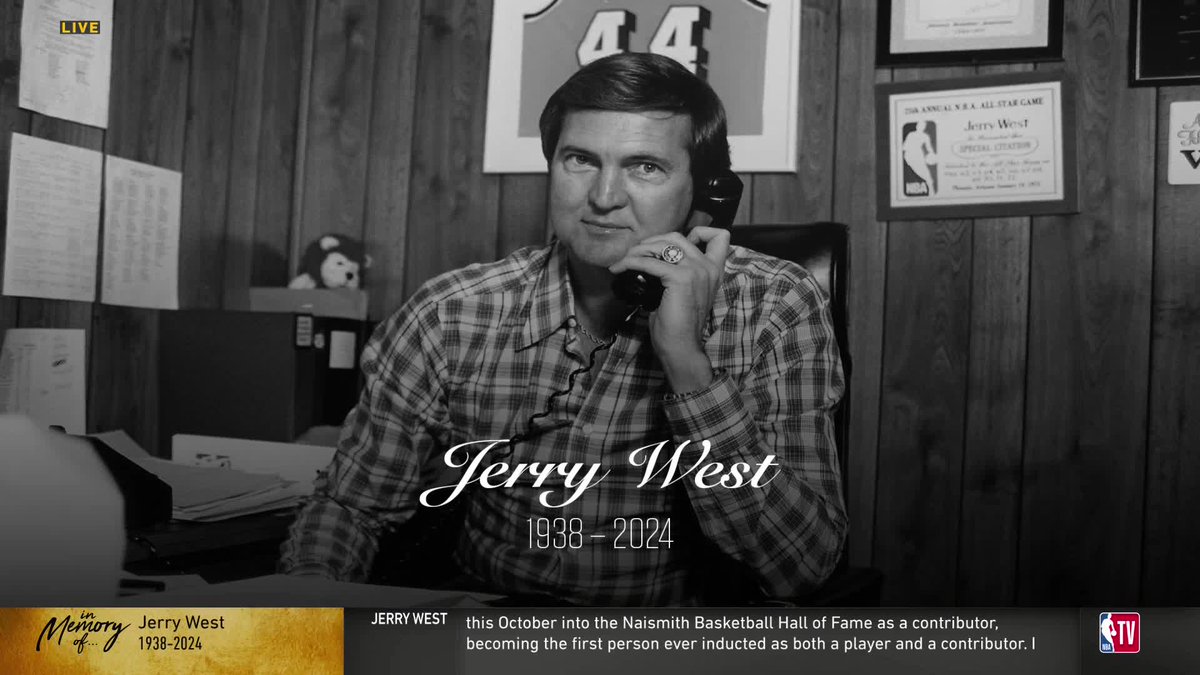 “Between [Jerry West] and Bill Walton, it's been a rough week for our NBA family. … The world was a better place with Mr. West being in it." Chuck pays tribute to Jerry West ♥️ (via NBA TV)