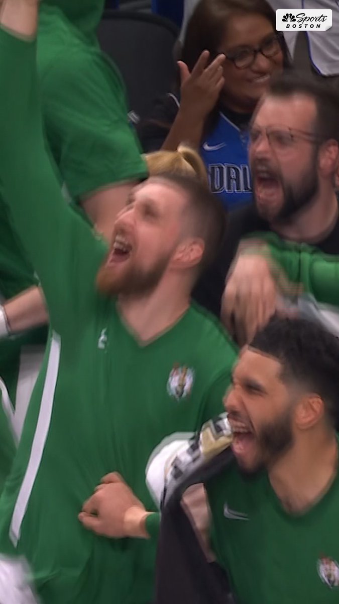 Celtics bench went CRAZY with that Tillman 3PT