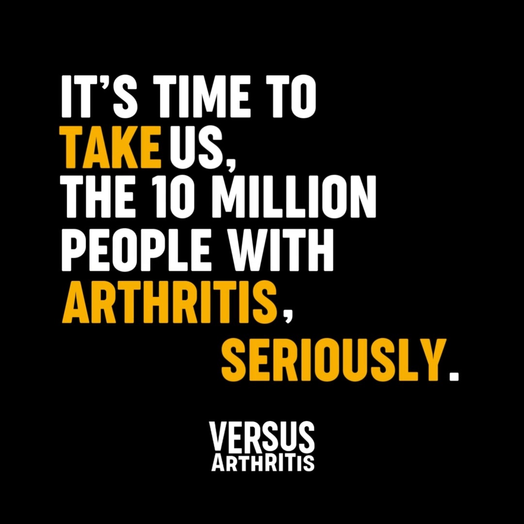 It’s time to #TakeArthritisSeriously. People with #arthritis have put their lives on hold, waiting in agony for treatment and support. We can’t ignore the pain of arthritis. Share our manifesto to make sure the next UK Government doesn’t, either: