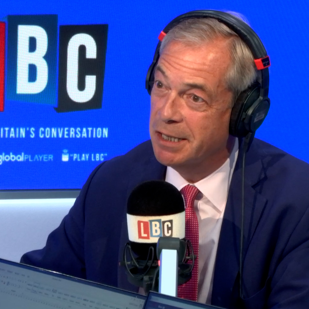 "I know this is difficult for the Germans, but please, get a sense of humour." Nick Ferrari pushes Nigel Farage MP on whether England fans should be allowed to sing 10 German Bombers at Euro 2024?