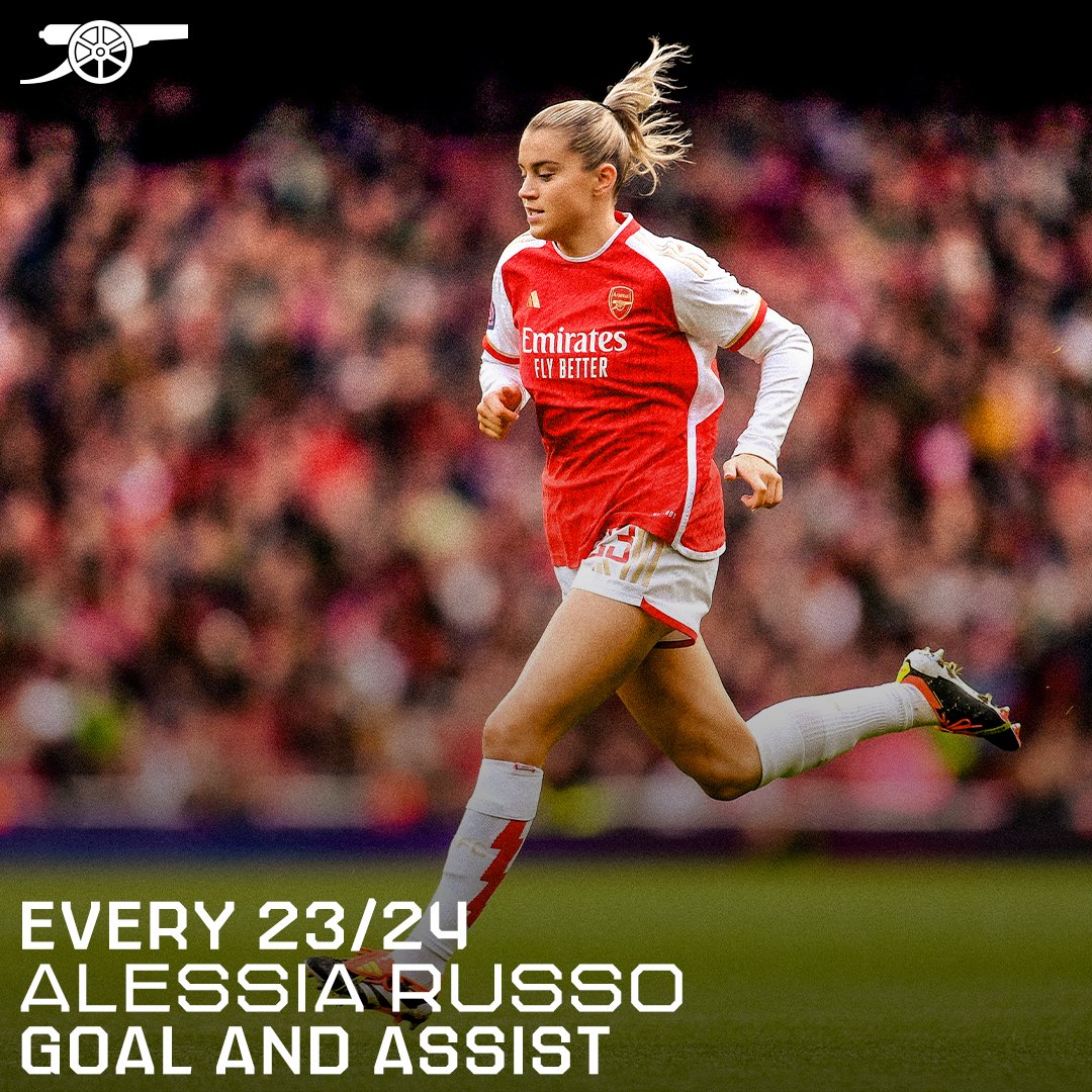 An impressive debut season at The Arsenal ❤️ Enjoy every goal and assist from Alessia Russo in 2023/24 🔥
