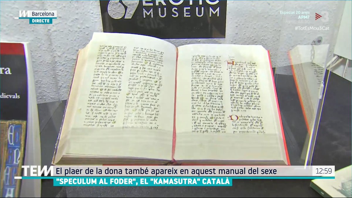 El Kamasutra català, pioner a l’Europa medieval “És el primer manual de sexe de l’Europa medieval escrit en una llengua vernacla, en català. No només parla de postures, parla de seducció, remeis i consells”, Sígrid Cervera, sexòloga experta en l'art de l'eròtica #TotesMou3Cat