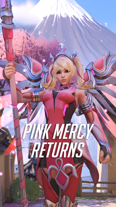Guess who’s back 🩷 The new Rose Gold Mercy Bundle & Pink Mercy skin arrive June 25 for a limited time! 100% of the purchase price, excluding any applicable platform fees & taxes, will be donated to The Breast Cancer Research Foundation to support breast cancer research ✨ 👉