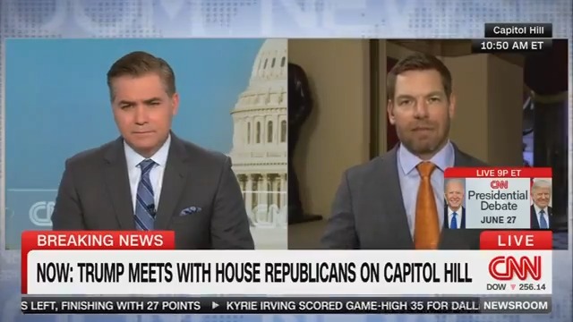 Rep. Eric Swalwell: We won't be intimidated by Trump's threats. We prefer voting over violence. Trump is on a losing streak. He is a serial loser. He lost the House in 2018, lost the White House and Senate in 2020, and in 2022 there was no big red wave. Democrats actually added a Senate seat. He's on a losing streak, so he's choosing violence