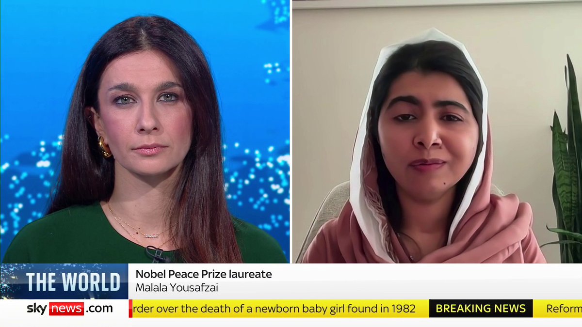 "It is a dark anniversary" Nobel Peace Prize winner Malala Yousafzai tells Yalda Hakim as today marks 1,000 days since girls in Afghanistan have been prevented from going to school by the Taliban. 📺 Sky 501, Virgin 602, Freeview 233 and YouTube