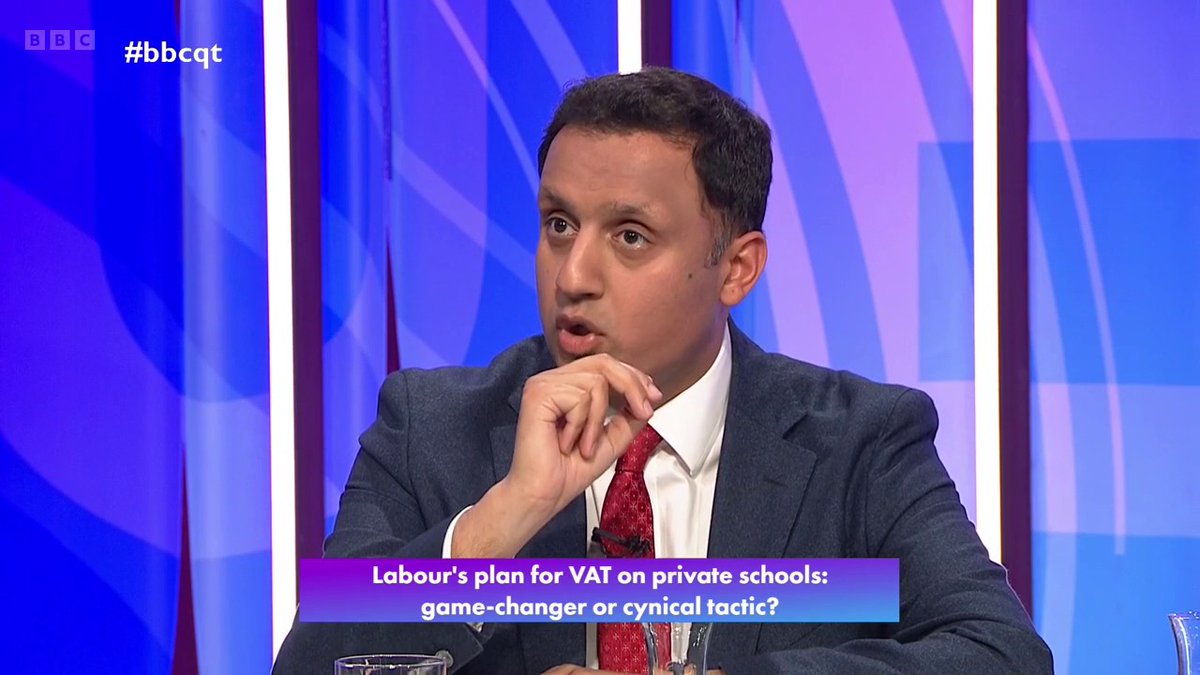 "People say… parents that send their children to private school have aspiration for their children - every parent has aspiration for their children” Scottish Labour’s Anas Sarwar defends Labour's private school VAT plan, which will “put more money into... state schools” #bbcqt