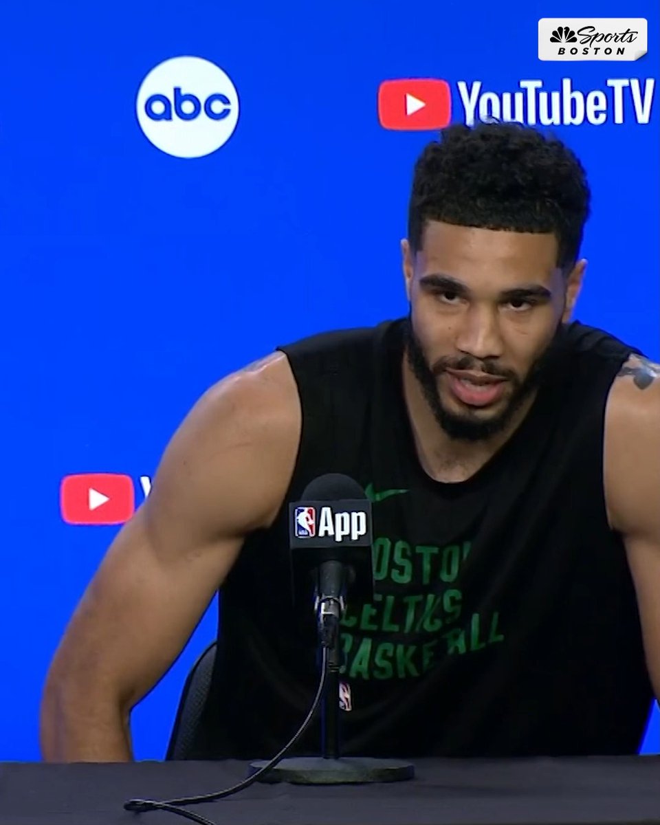 “You guys would probably say we didn’t play anybody to get here. So we just gotta do it again next year.” - Jayson Tatum mic drop. (via Celtics on NBC Sports Boston, h/t Overtime)