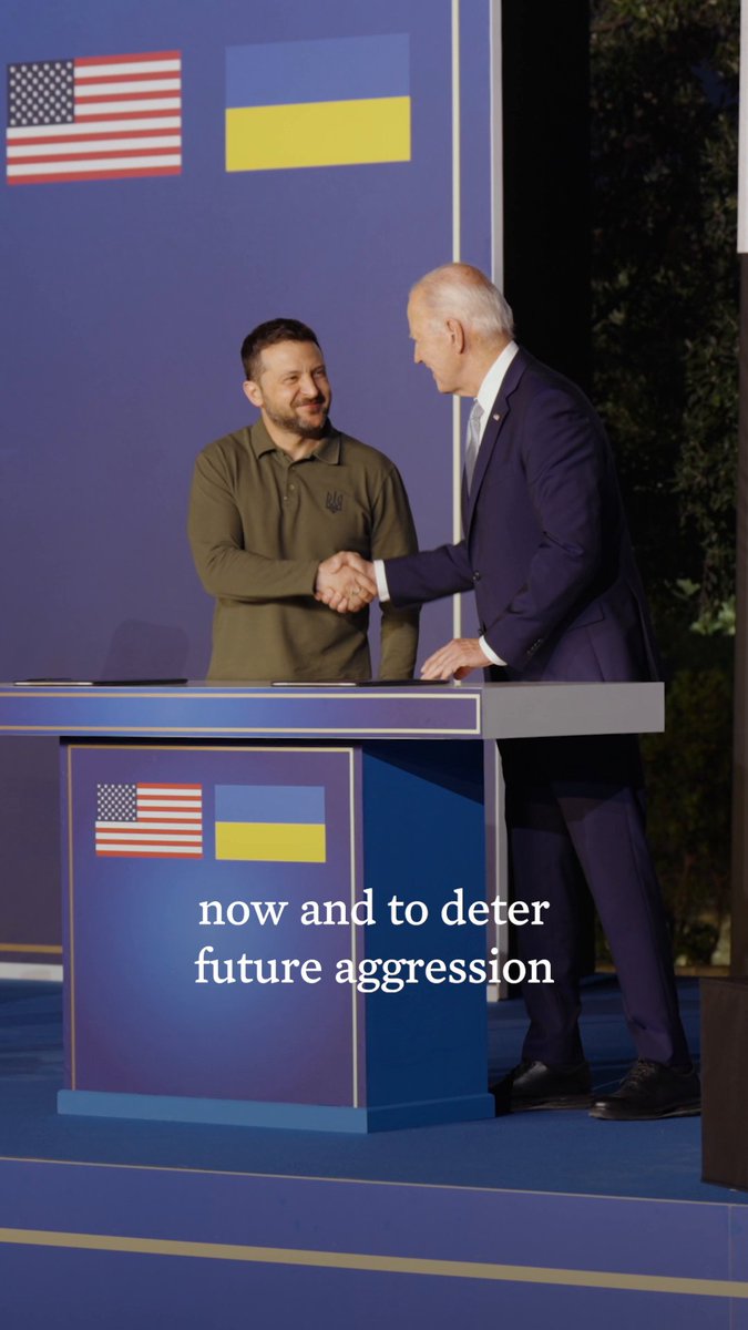 Today, President Zelenskyy and I signed an agreement to strengthen Ukraine’s defense and deterrence capability for years to come. Peace for Ukraine must be underwritten by its ability to defend itself today and in the future. The U.S. will help ensure Ukraine can do both.