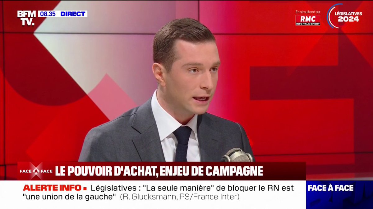 Aide médicale de l'État: "Il n'y aura plus la gratuité des soins pour les gens qui viennent dans notre pays" de manière illégale, affirme Jordan Bardella