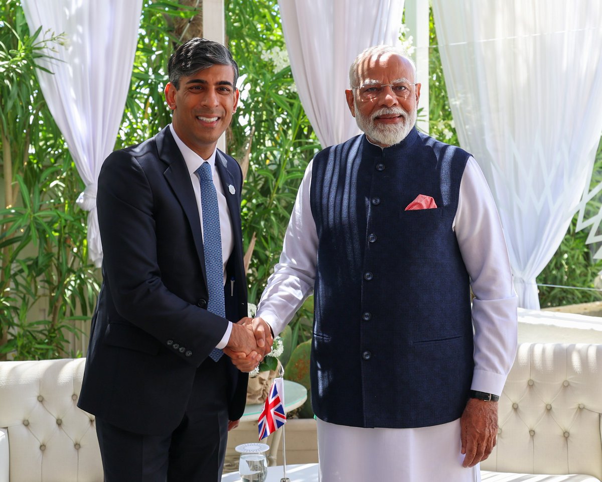 Fostering international cooperation for a better tomorrow! 🇮🇳 Prime Minister Shri Narendra Modi's special moments with UK Prime Minister Rishi Sunak on the sidelines of G7 Summit in Italy.