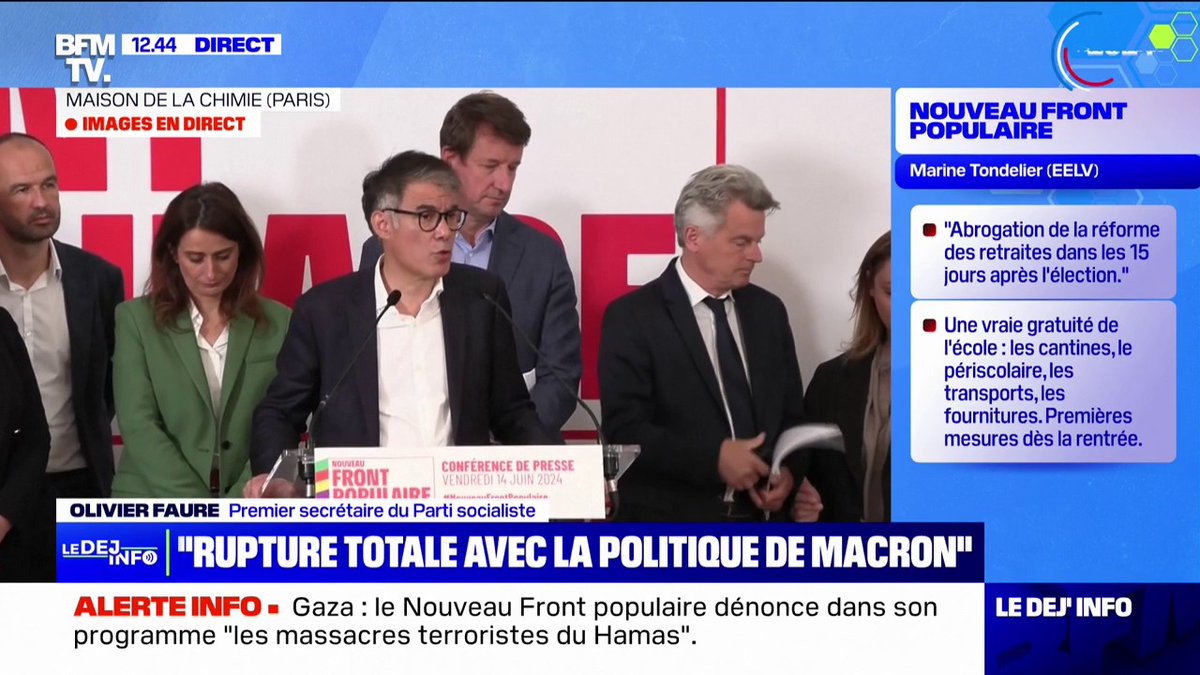 Au programme du front populaire, le SMIC à 1600€ net, le rétablissement de l’ISF et la taxation des superprofits. C’est ça qui fait peur au bloc bourgeois qui veut continuer à nous voler. #NouveauFrontPopulaire