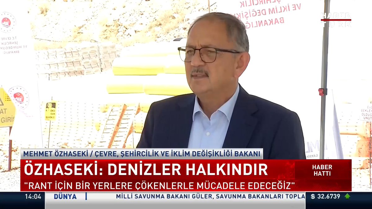 🗣️"Denizler halkındır. Rant için bir yerlere çökenlerle mücadele edeceğiz." Çevre, Şehircilik ve İklim Değişikliği Bakanı Mehmet Özhaseki, #ÖzelRöportaj'da Fevzi Çakır'ın sorularını yanıtladı.