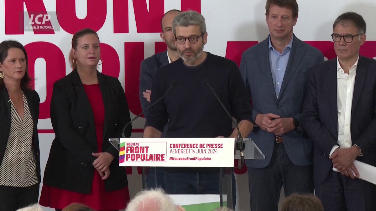 "Ma présence ici c'est bien sûr un soutien, ce n'est pas un chèque en blanc non plus" dit J-F Julliard, directeur général de Greenpeace France. "Pour nous, Jordan Bardella Premier ministre, c'est la promesse du pire." #NouveauFrontPopulaire