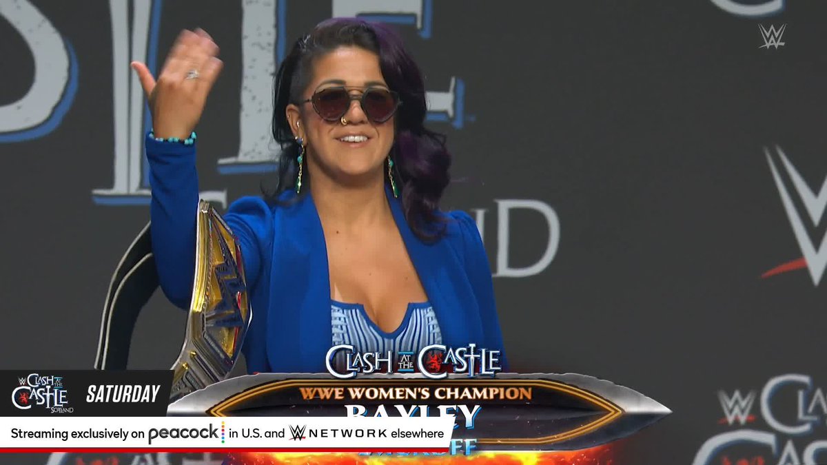 AAAAAAY BAYLEYYYYYY!!!! ...and so it begins! 😂👏 #WWECastle