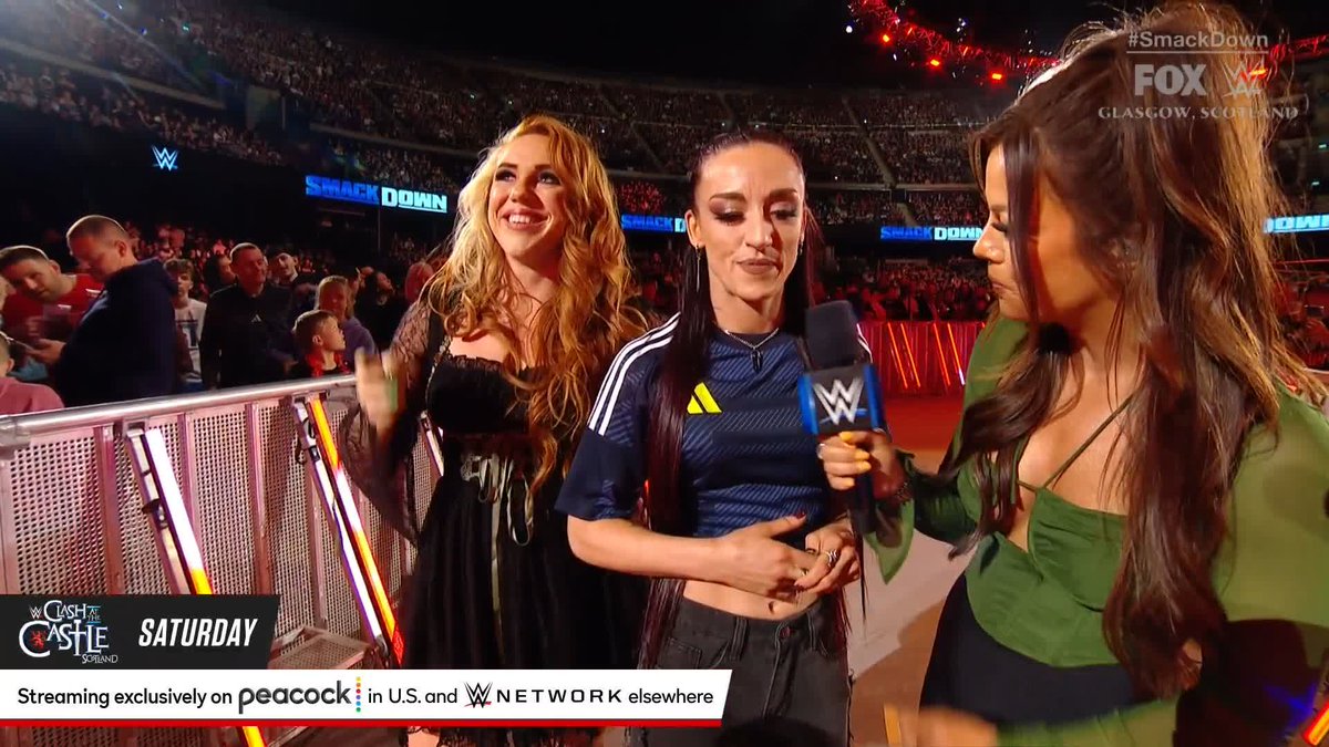 “TOMORROW, we will be the NEW WWE Women’s Tag Team Champions at Clash at the Castle!” Alba Fyre 🏴󠁧󠁢󠁳󠁣󠁴󠁿🔥 and hanna Zimmer are confident heading into #WWECastle! #SmackDown