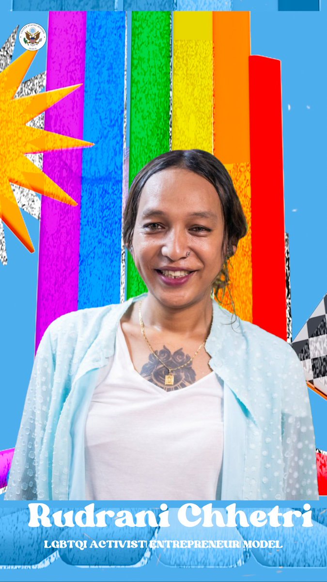 Let's celebrate the amazing journey of Rudrani Chhetri, an inspiration to us all! A IVLP #ExchangeAlumni and a relentless human rights activist, Rudrani has dedicated two decades to ending discrimination, gender-based violence, and abuse against transgender individuals. Rudrani runs a shelter home named Mitr Trust for the transgender community and has built India’s first LGBTQIA+ modelling agency BOLD to uplift and empower the invisible faces of India. #USIndiaFWDforPride