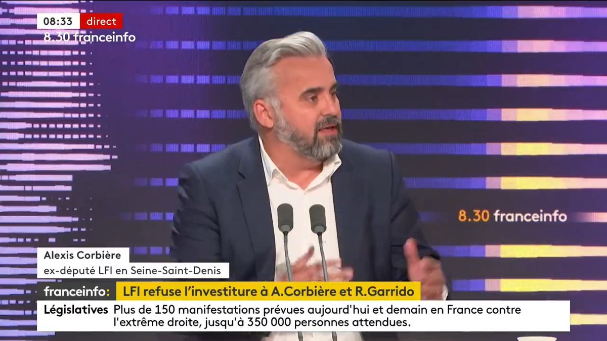 Nous devons battre l'extrême droite ! Il est crucial d'aller voter le 30 juin prochain. L'éviction de 5 députés LFI créé un désordre qui n'est pas à la hauteur de l'enjeu. J'ai toujours porté une ligne unitaire. Ce que fait Jean-Luc Mélenchon est irresponsable. #FranceInfo