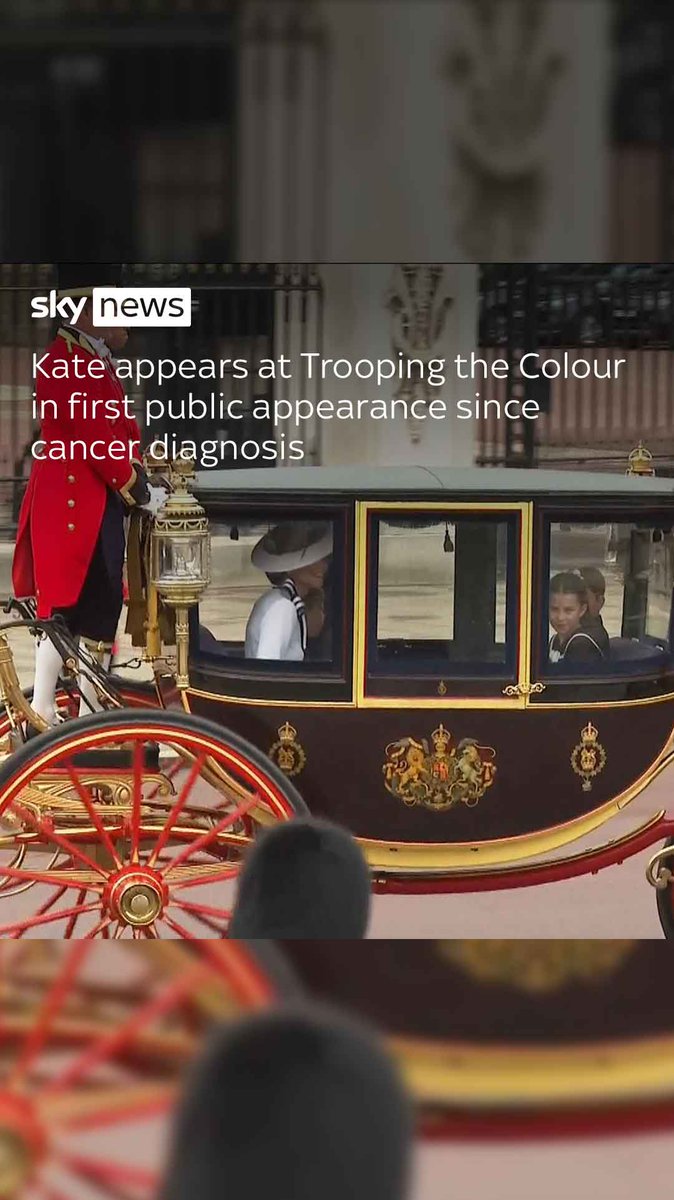 The Princess of Wales has appeared at Trooping the Colour in her first public appearance since her cancer diagnosis ⬇️ She rode in a carriage alongside her three children, Prince George, Princess Charlotte and Prince Louis 🔗