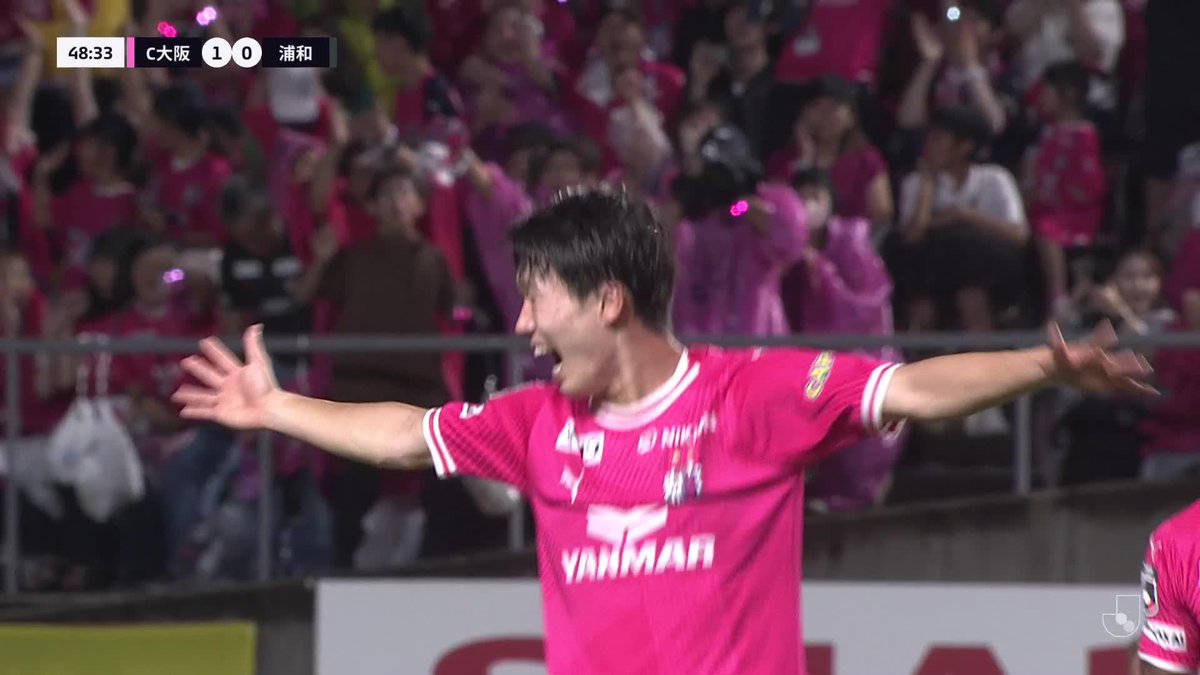 🎦 ゴール動画 🏆 明治安田J1リーグ 第18節 🆚 C大阪vs浦和 🔢 2-0 ⌚️ 49分 ⚽️ 奥田 勇斗(C大阪) #Jリーグ