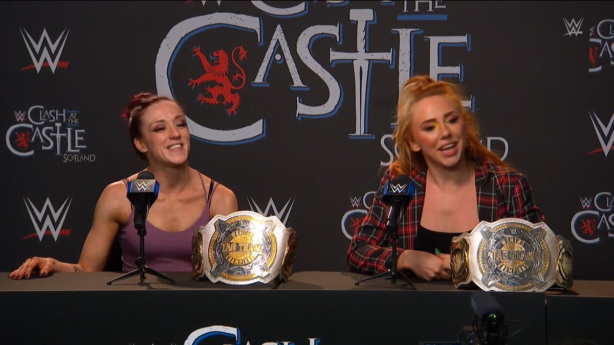 The new WWE Women's Tag Team Champions are ready to elevate those titles across all brands! #WWECastle