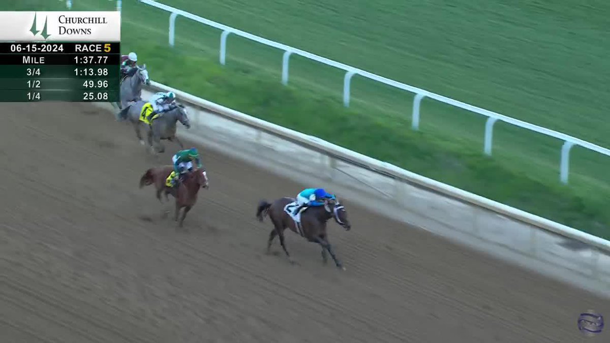 #2 Our Pretty Woman holds off Intricate in the Monomoy Girl Overnight S. at Churchill Downs under Luis Saez for trainer Steve Asmussen! 🏆 🎥 #TwinSpiresReplay