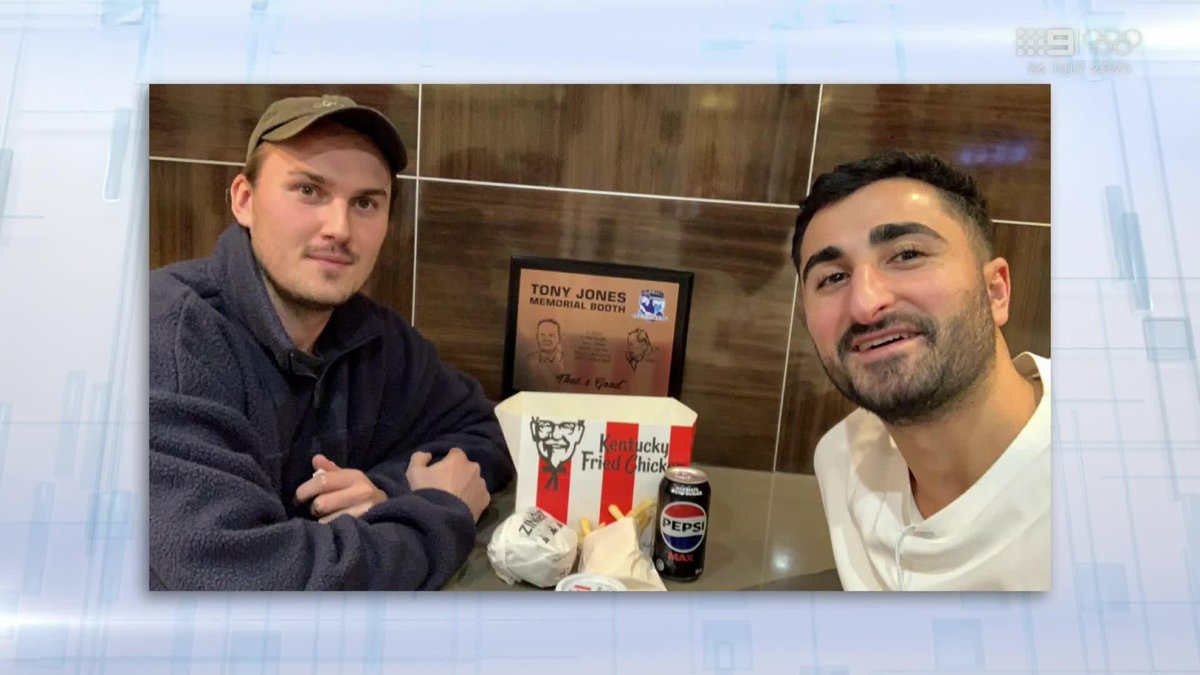 Confirmation the TJ plaque at KFC is VERY real 😅 #9AFLSFS | NIne & 9Now 🖥️