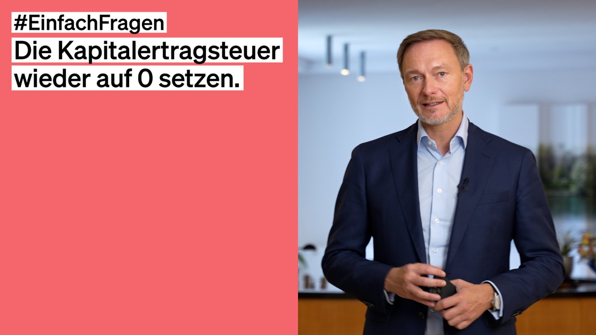 Private #Altersvorsorge stärken - was das mit der Kapitalertragsteuer zu tun hat und was wir diesbezüglich sonst noch vorhaben, erklärt Minister Christian Lindner in einer neuen Folge #EinfachFragen.