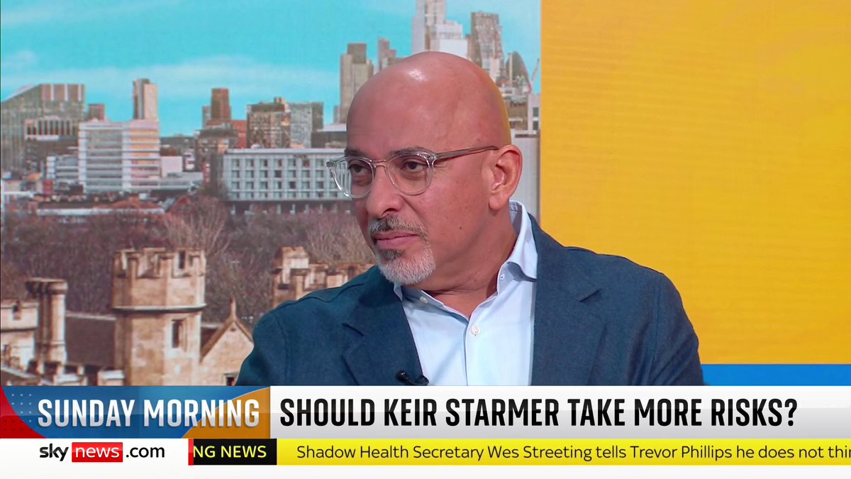 'If Keir Starmer doesn't have a deterrent or real strategy to deal with illegal migration, then he'll be a one-term prime minister.' Former Chancellor Nadhim Zahawi warns against a 'Blairite denial' about the strength of feeling towards immigration. #TrevorPhillips 📺 Sky 501