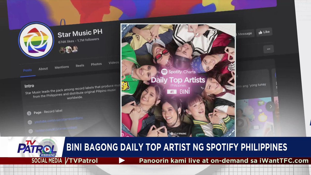 Nakuha na ng BINI mula sa American singer-songwriter na si Taylor Swift ang unang puwesto sa Spotify Daily Top Artist Philippines. Kaugnay na balita: