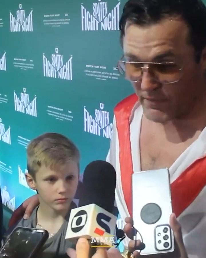 Chael Sonnen's son Thero gave his immediate reaction to his father's draw against Andeson Silva at #SpatenFightNight: "I thought you could have done a little bit harder because it felt like you were going a little bit soft all of the rounds."