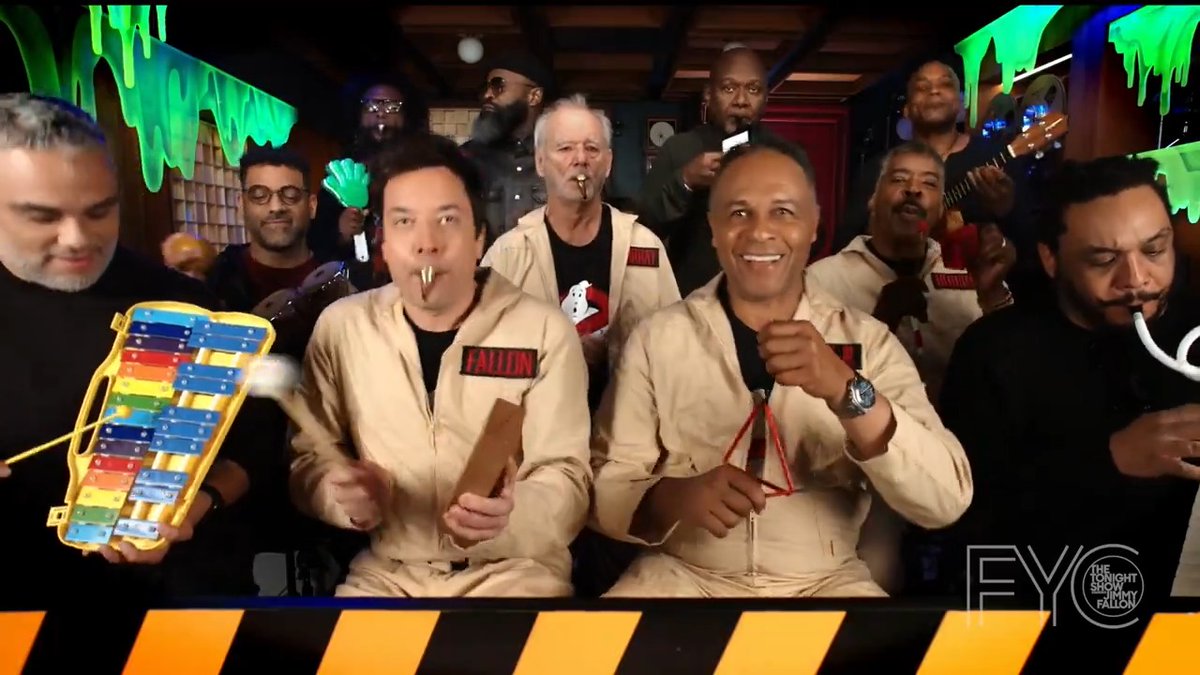 Classroom Instruments: Bill Murray, Ernie Hudson, Ray Parker Jr, Jimmy, and The Roots perform the Ghostbusters theme song 👻 #FallonTonight #FYC
