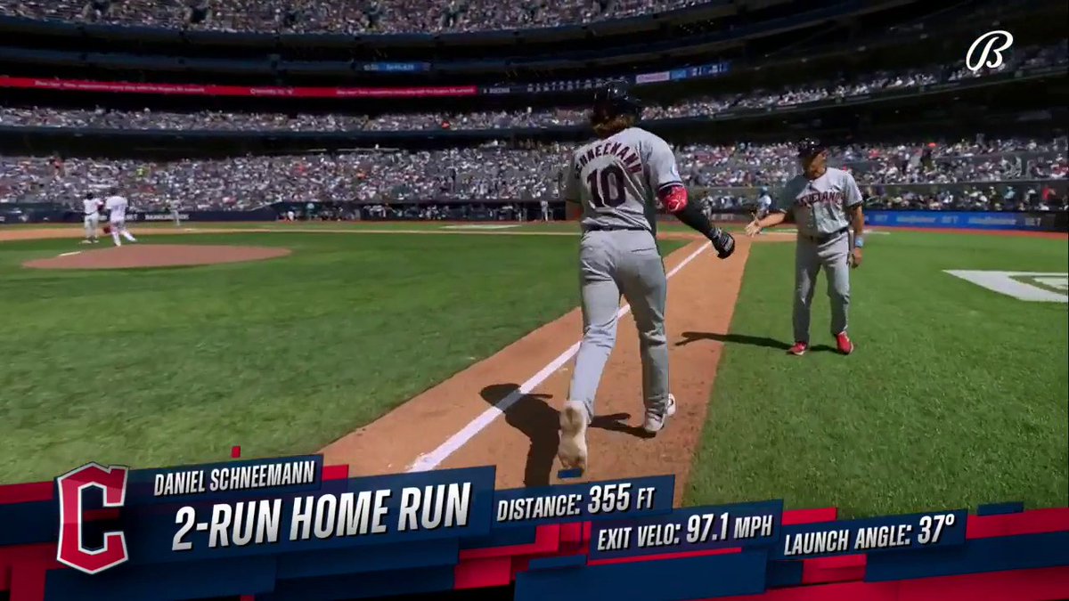 First Major League homer for Daniel Schneemann 👏 #ForTheLand | Cleveland Guardians