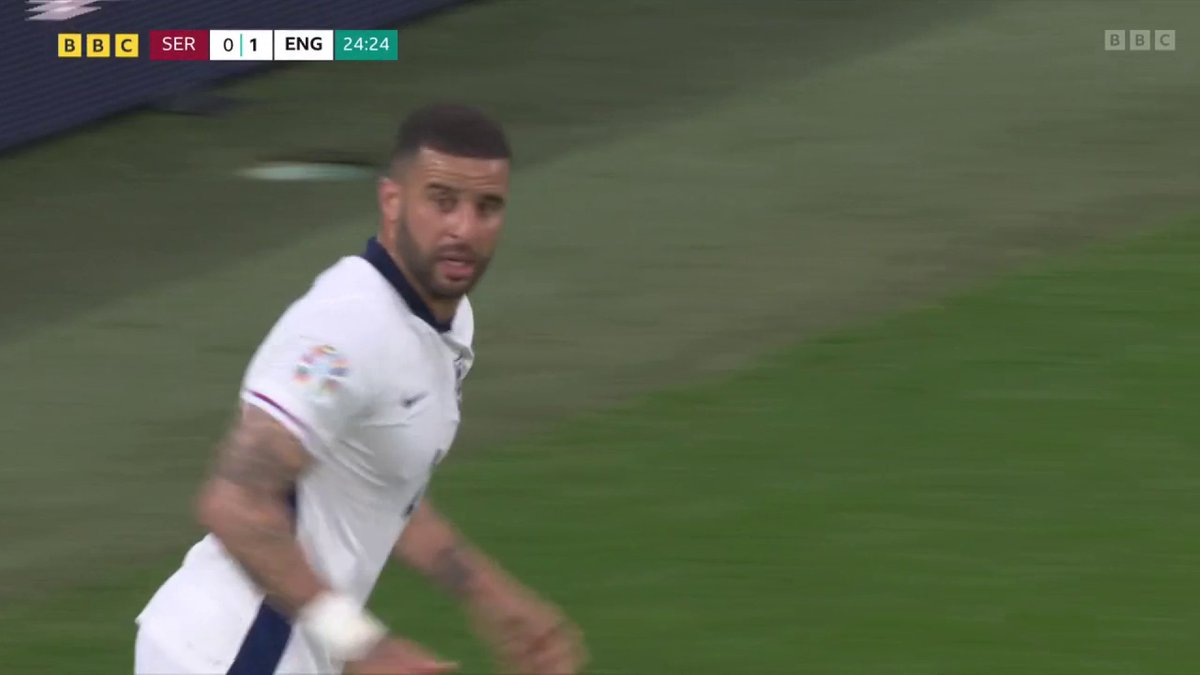 If only someone could get on Kyle Walker's pass 😱 #BBCEuros #Euro2024 #SRBENG