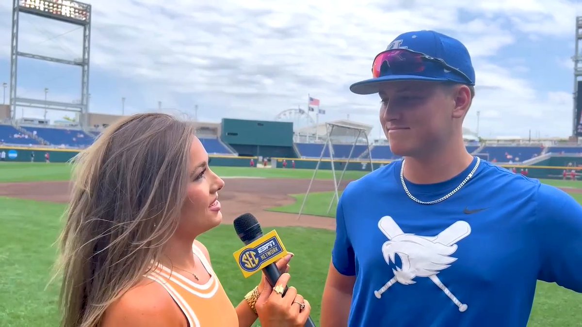 The magic continues for Kentucky Baseball 😼 Taylor Davis catches up with Nick Mingione and the Wildcats in Omaha ⚾️ #MCWS
