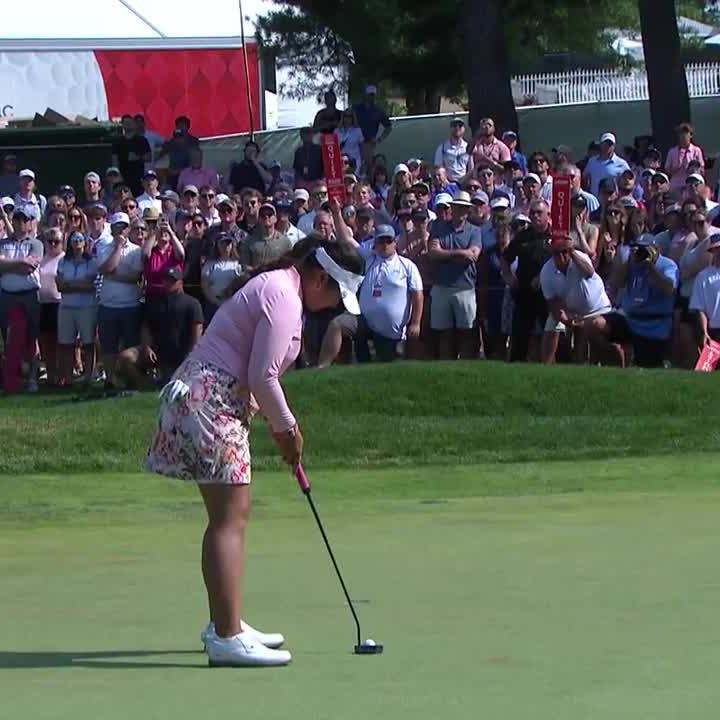 Her first start back after an injury and she's walking off the course as a champion! Lilia Vu is golden 🏆